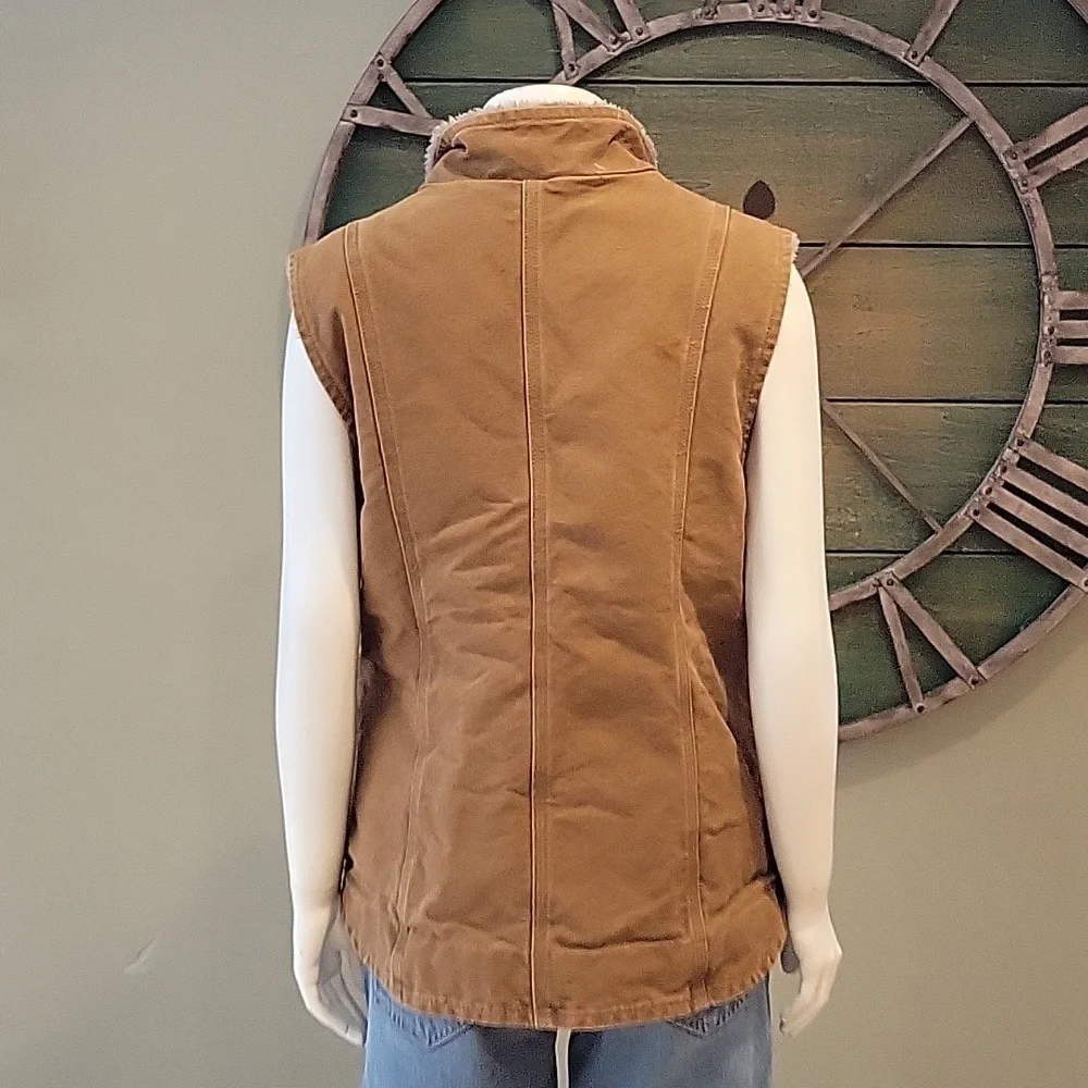 Carhartt  Women's Brown Sherpa-Lined Washed Duck Vest - Picture 4 of 16